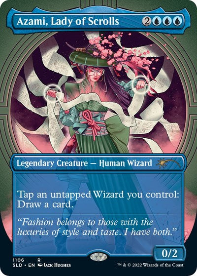 Azami, Lady of Scrolls (Borderless) (Secret Lair) Light Play
