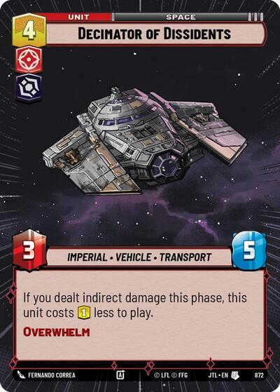 Decimator of Dissidents (Hyperspace Foil) (Jump to Lightspeed) Near Mint Foil