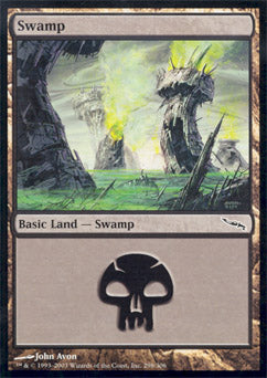 Swamp (298) (Mirrodin) Medium Play Foil