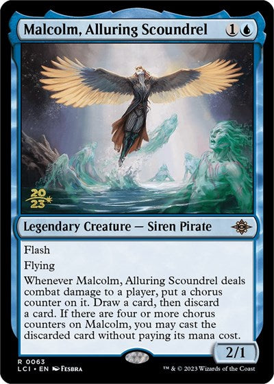 Malcolm, Alluring Scoundrel (Promos: Prerelease Cards) Light Play Foil