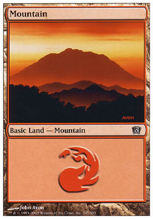 Mountain (345) (8th Edition) Light Play