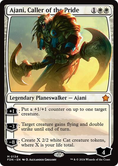 Ajani, Caller of the Pride (Foundations) Light Play