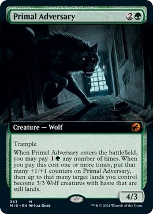 Primal Adversary (Extended Art) (Innistrad: Midnight Hunt) Near Mint