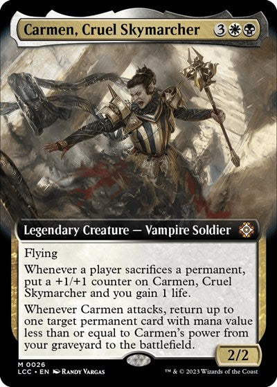 Carmen, Cruel Skymarcher (Extended Art) (Commander: The Lost Caverns of Ixalan) Light Play Foil