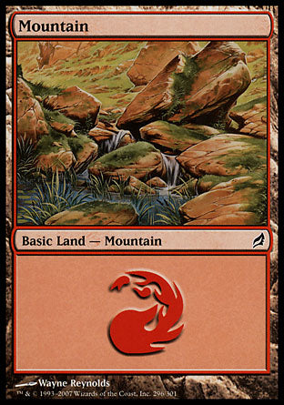 Mountain (296) (Lorwyn) Medium Play Foil