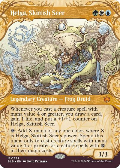 Helga, Skittish Seer (Showcase) (Bloomburrow) Light Play