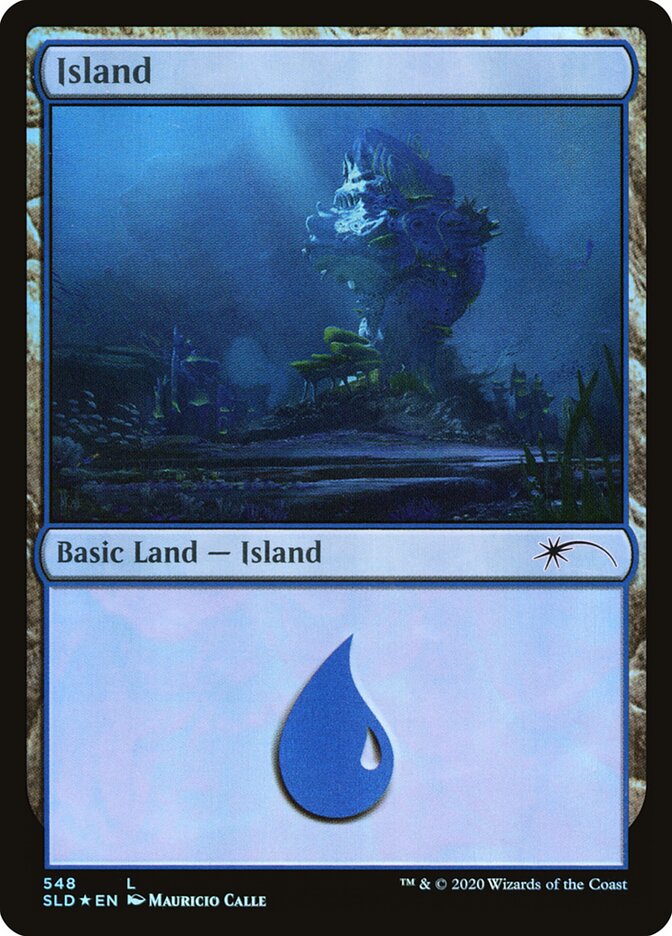 Island 548 (Secret Lair) Damaged / Poor Foil