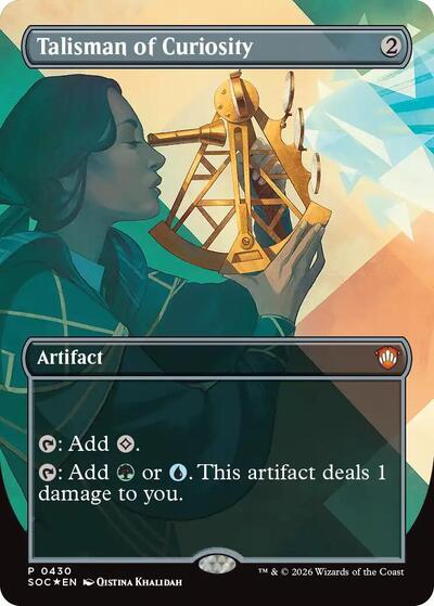 Talisman of Curiosity (Borderless) (Commander: Secrets of Strixhaven) Near Mint Foil