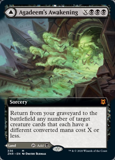 Agadeem's Awakening / Agadeem, the Undercrypt (Extended Art) (Zendikar Rising) Light Play Foil