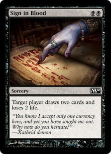 Sign in Blood (Magic 2010 Core Set) Light Play