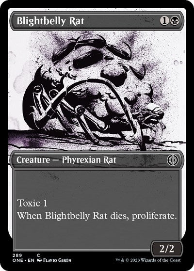 Blightbelly Rat (Showcase) (Phyrexia: All Will Be One) Damaged / Poor Foil