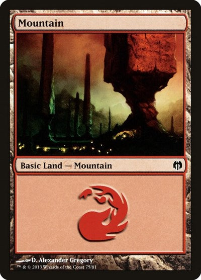 Mountain (75) (Duel Decks: Heroes vs. Monsters) Light Play