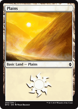 Plains (250) (Battle for Zendikar) Light Play