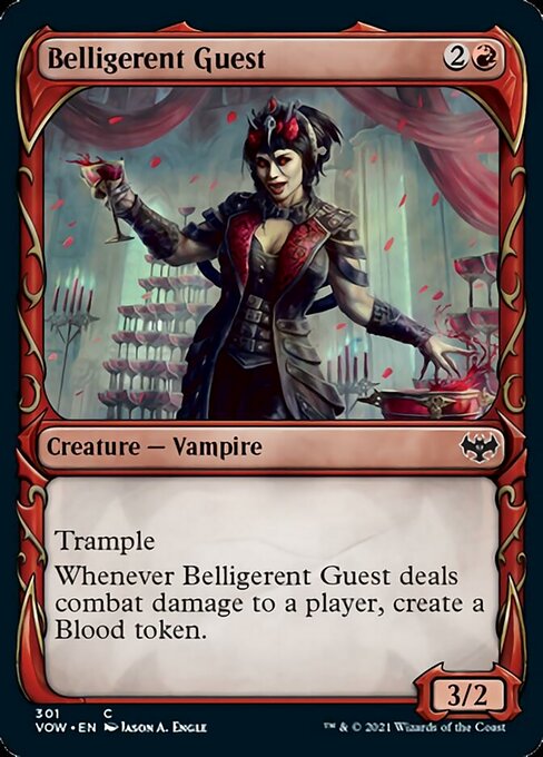 Belligerent Guest (Showcase) (Innistrad: Crimson Vow) Medium Play Foil