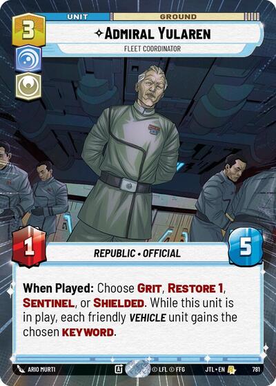 Admiral Yularen Fleet Coordinator (Hyperspace Foil) (Jump to Lightspeed) Near Mint Foil