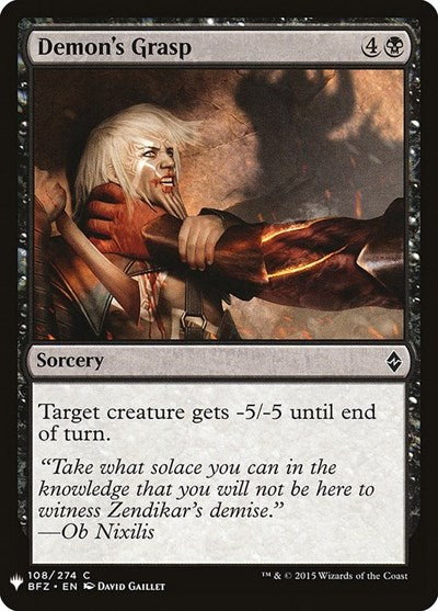 Demon's Grasp (Mystery Booster) Near Mint