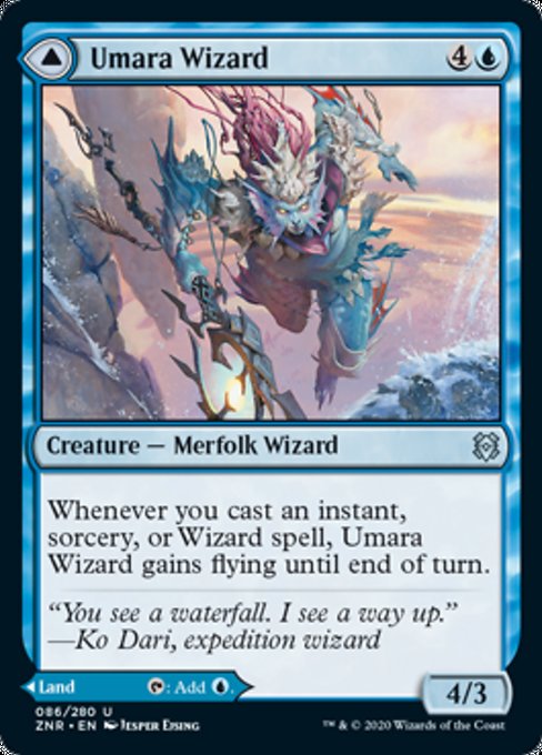 Umara Wizard / Umara Skyfalls (Zendikar Rising) Medium Play Foil