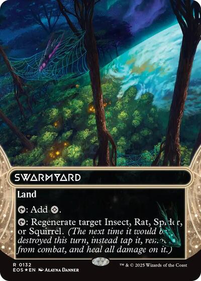 Swarmyard (0132) (Borderless) (Galaxy Foil) (Stellar Sights) Light Play Foil