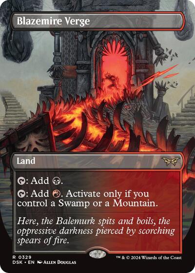 Blazemire Verge (Borderless) (Duskmourn: House of Horror) Light Play Foil