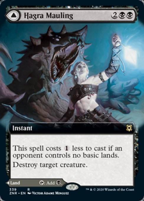 Hagra Mauling / Hagra Broodpit (Extended Art) (Zendikar Rising) Near Mint