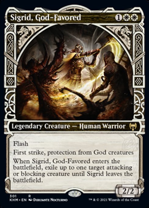 Sigrid, God-Favored (Showcase) (Kaldheim) Light Play Foil