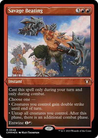 Savage Beating (Foil Etched) (Commander Masters) Near Mint Foil