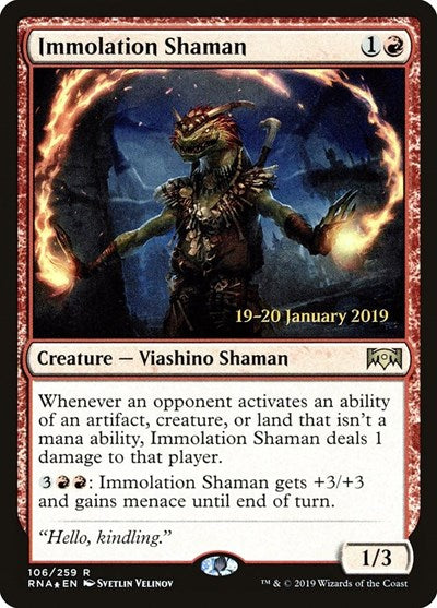 Immolation Shaman (Promos: Prerelease Cards) Medium Play Foil