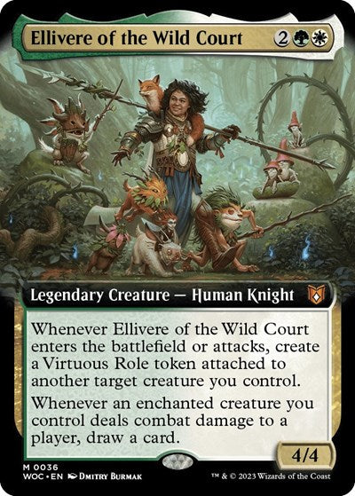 Ellivere of the Wild Court (Extended Art) (Commander: Wilds of Eldraine) Light Play Foil