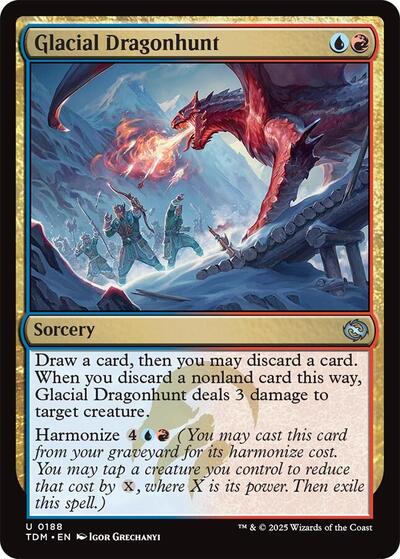 Glacial Dragonhunt (Tarkir: Dragonstorm) Near Mint Foil