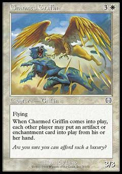 Charmed Griffin (Mercadian Masques) Light Play