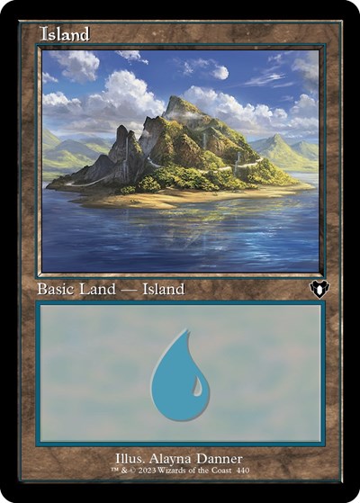 Island (440) (Retro Frame) (Commander Masters) Light Play