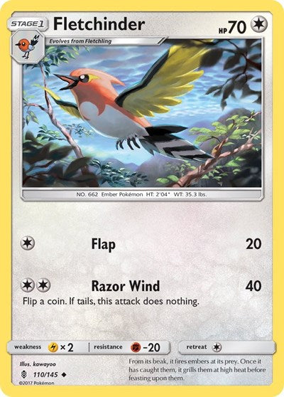 Fletchinder (SM - Guardians Rising) Near Mint Reverse Holofoil