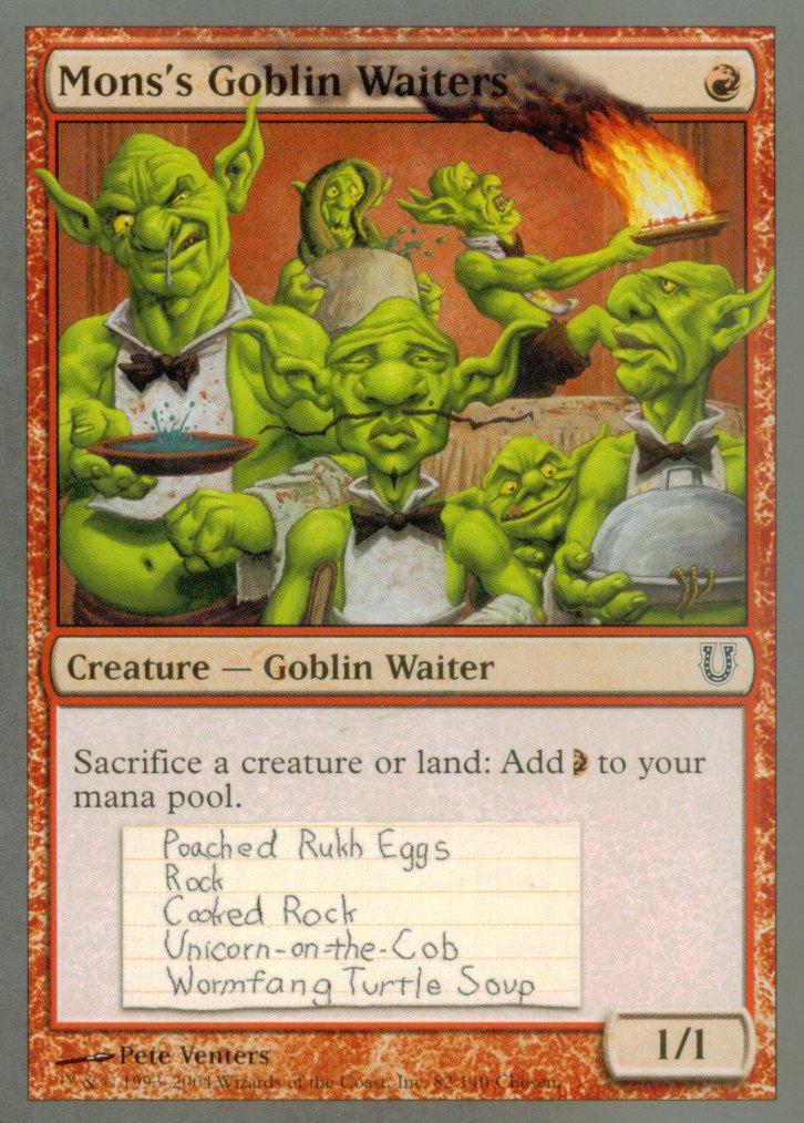 Mons's Goblin Waiters (Unhinged) Light Play Foil