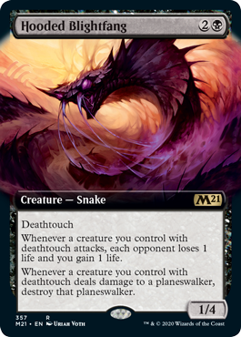 Hooded Blightfang (Extended Art) (Magic 2021 Core Set) Light Play