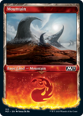 Mountain (312) (Showcase) (Magic 2021 Core Set) Medium Play