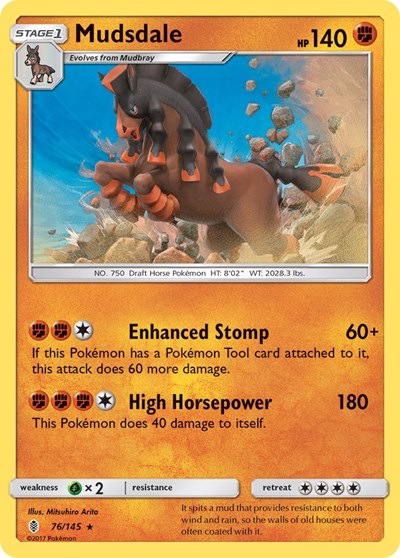 Mudsdale (SM - Guardians Rising) Near Mint Reverse Holofoil