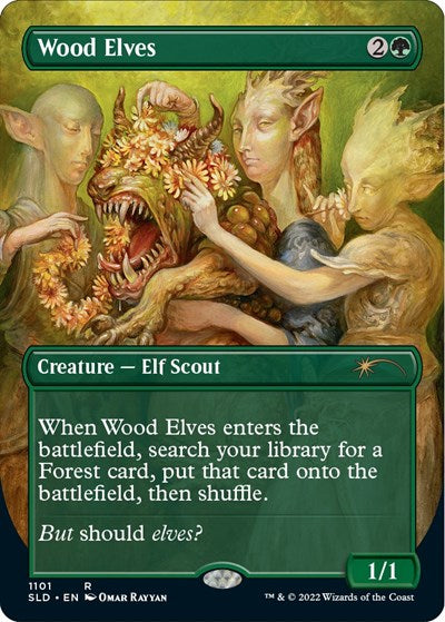 Wood Elves (Borderless) (Secret Lair) Light Play Foil