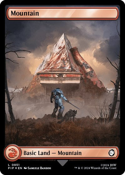 Mountain (0851) (Surge Foil) (Universes Beyond: Fallout) Medium Play Foil