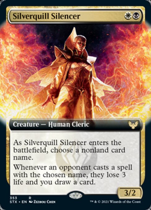 Silverquill Silencer (Extended Art) (Strixhaven) Light Play Foil