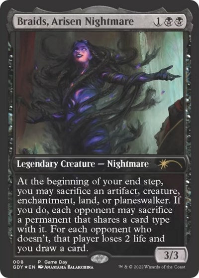 Braids, Arisen Nightmare (Promos: Game Day and Store Championship) Medium Play Foil