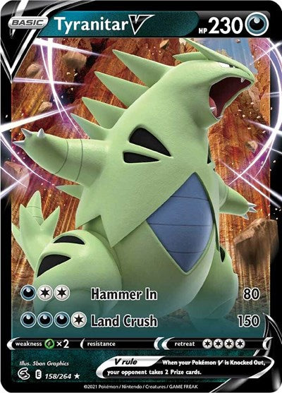 Tyranitar V (SWSH08: Fusion Strike) Near Mint Holofoil