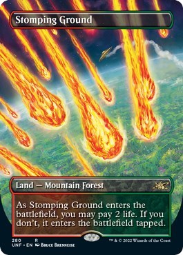 Stomping Ground (Borderless) (Unfinity) Light Play Foil