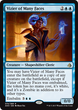 Vizier of Many Faces (Amonkhet) Light Play Foil