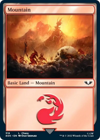 Mountain (316) (Universes Beyond: Warhammer 40K) Light Play