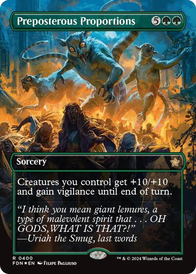 Preposterous Proportions (Borderless) (Mana Foil) (Foundations) Light Play Foil