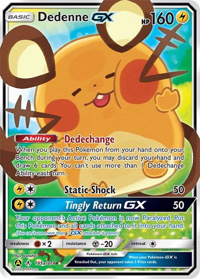Dedenne GX - 195a (Alternate Art Promos) Near Mint Holofoil