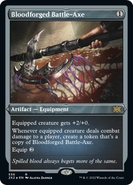 Bloodforged Battle-Axe (Foil Etched) (Double Masters 2022) Light Play Foil
