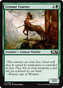 Centaur Courser (Magic 2019 Core Set) Light Play Foil