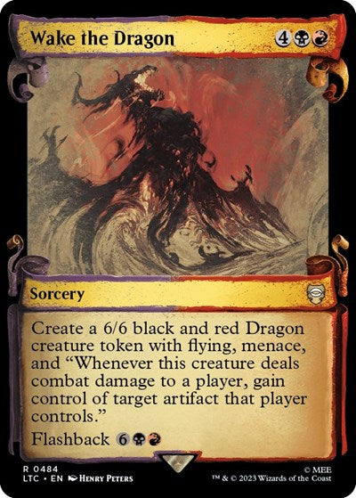 Wake the Dragon (Showcase Scrolls) (Commander: The Lord of the Rings: Tales of Middle-earth) Light Play Foil