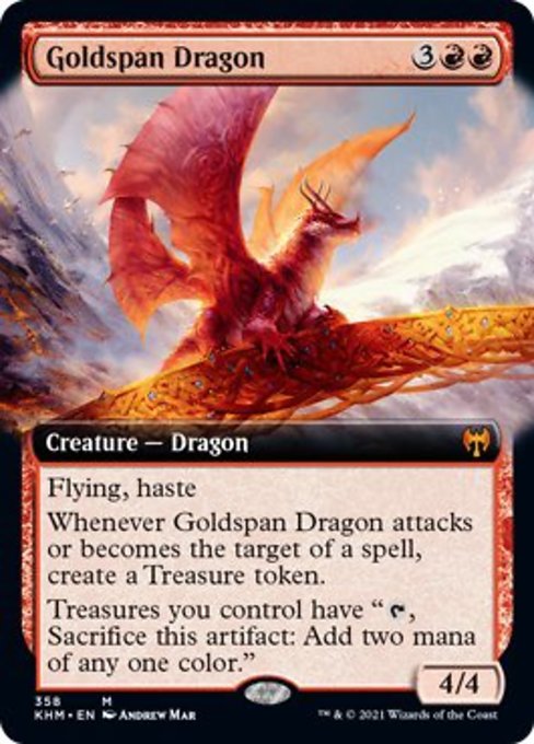 Goldspan Dragon (Extended Art) (Kaldheim) Light Play